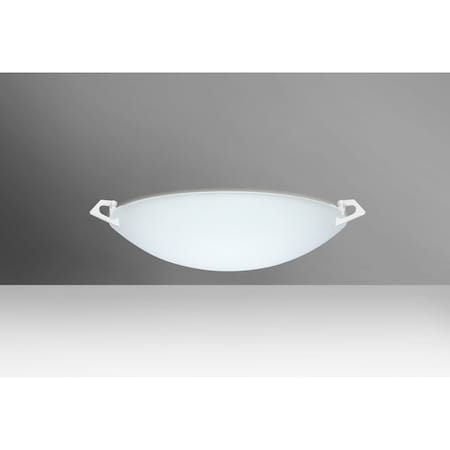 Besa Lighting Sonya 13 Ceiling, Satin Frost, White Clips, 1x11W LED 841725-LED-WH